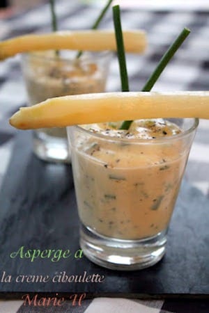 asperge a la creme au ciboulette