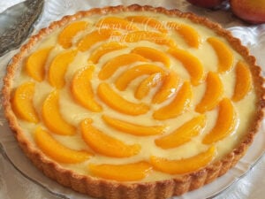 tarte peche creme patissiere