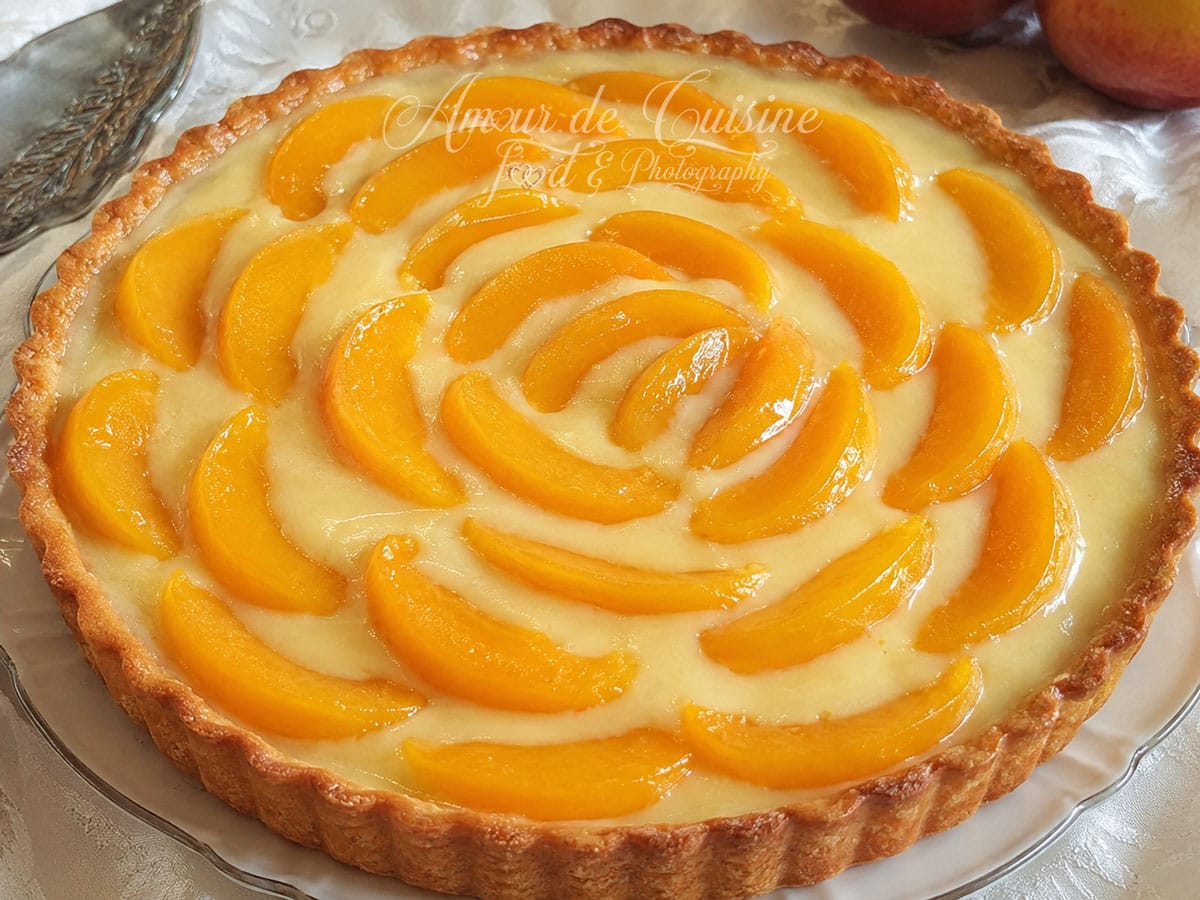 tarte peche creme patissiere
