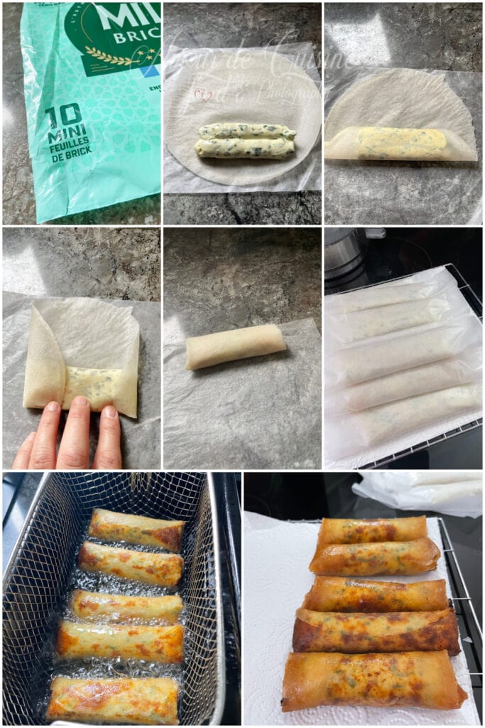 how to shape the spring rolls