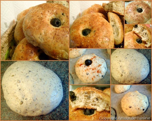 petits pains aux herbes et olives