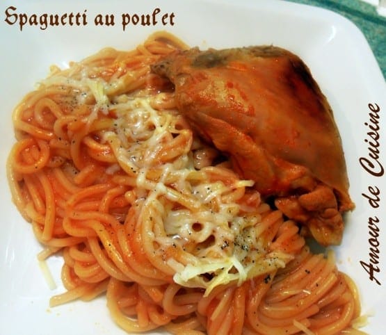 Spaghetti au poulet algérien (sauce rouge)