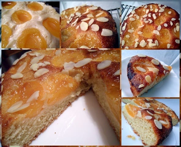 Gâteau abricot amande moelleux avant dégustation