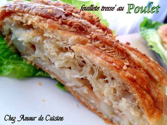 feuilleté tressé au poulet béchamel