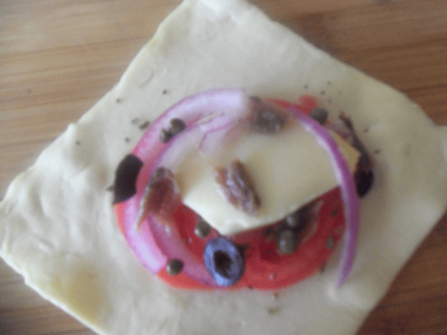 montage du feuilleté au fromage