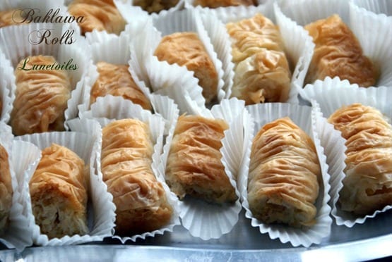baklawa a la pate a filo baklawa en bâtonnets