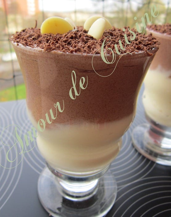 Duo mousse au chocolat noir et blanc