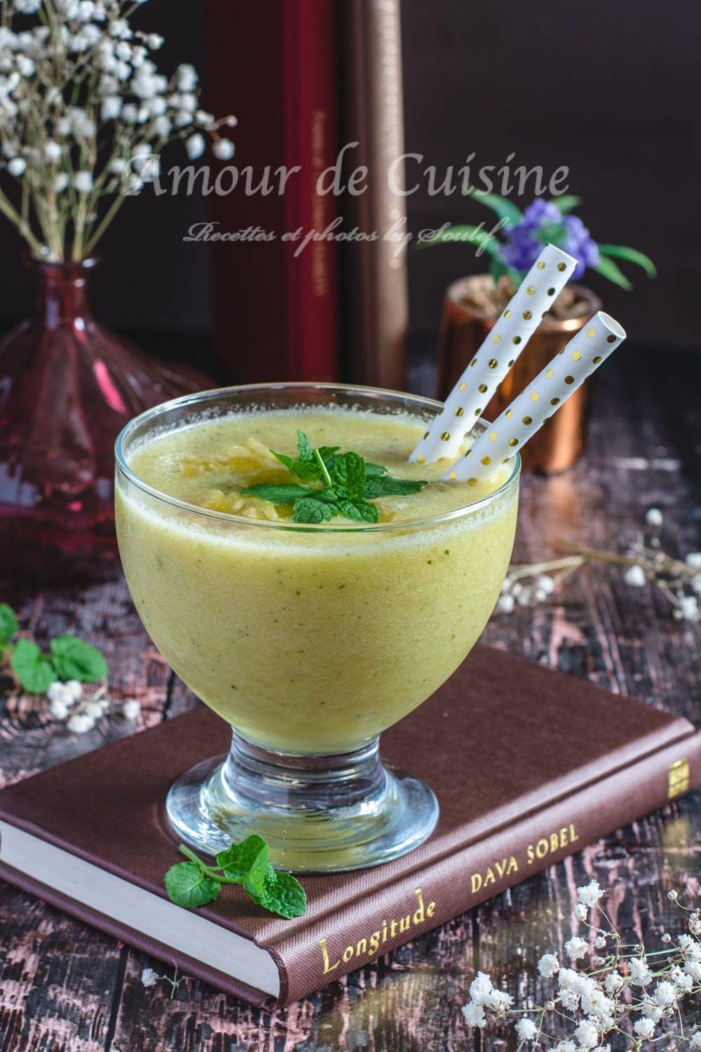 Gaspacho d'ananas parfumé à la menthe