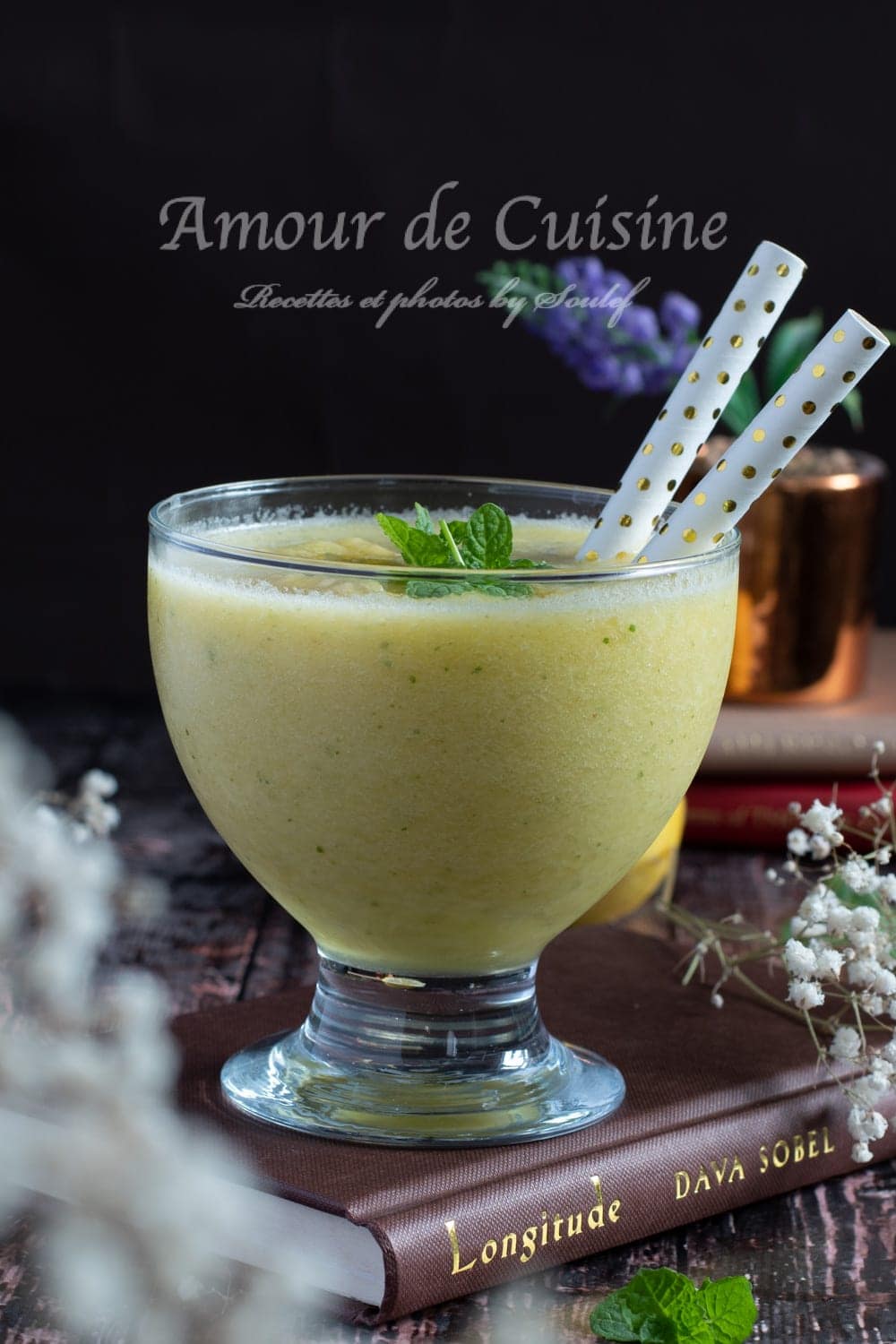 Gaspacho d'ananas parfumé à la menthe