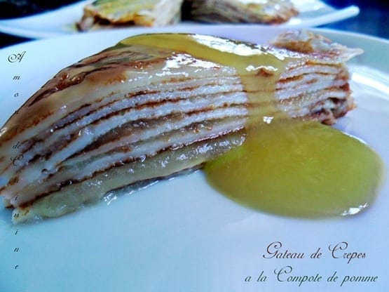 Gateau De Crepes A La Compote De Pommes Amour De Cuisine Gateau De Crepes A La Compote De Pommes Amour De Cuisine
