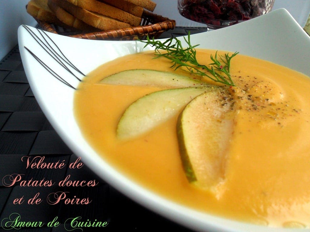 soupe de patate douce et poires