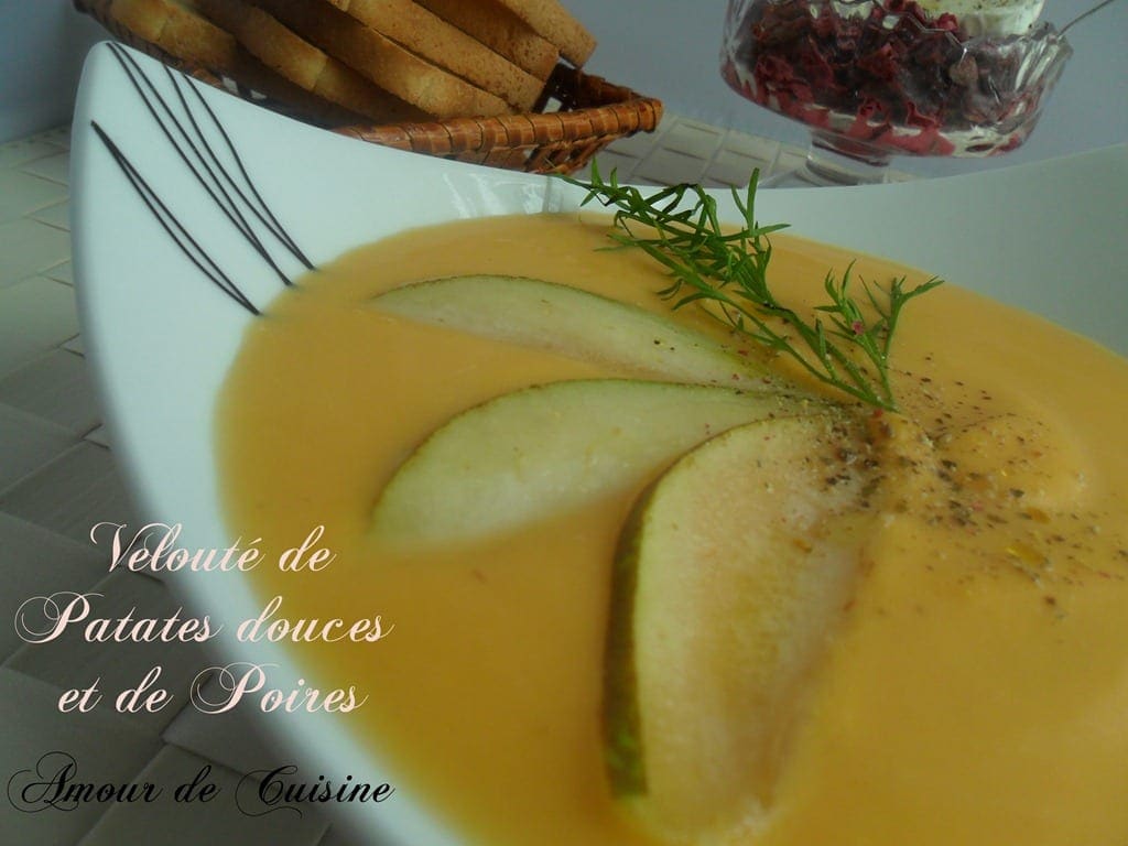 Soupe patate douce et poires facile