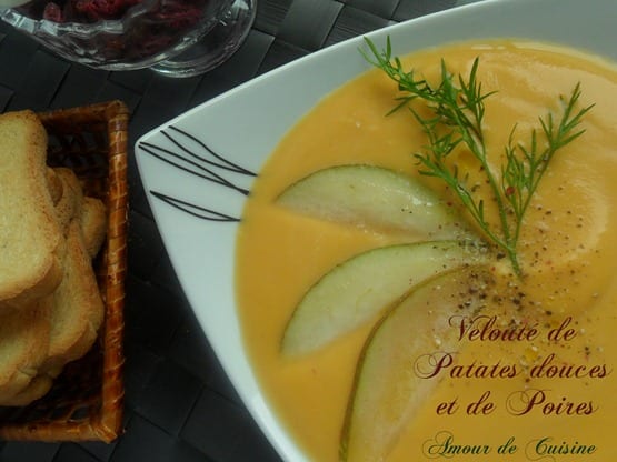 Velouté de patates douces et de poires