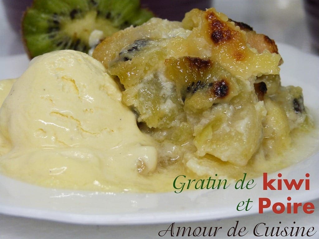 gratin de poire et kiwi