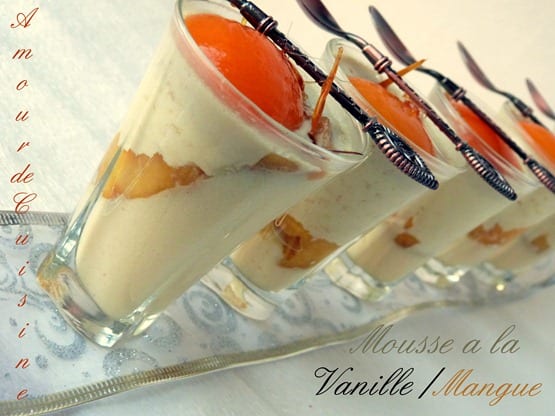 verrines mousse de vanille et mangue