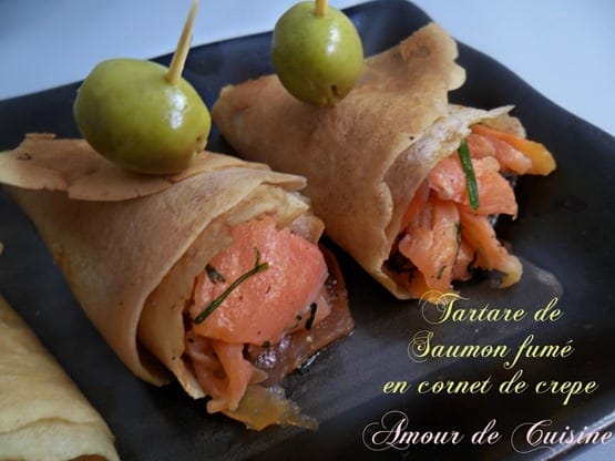 tartare de saumon – aux crepes