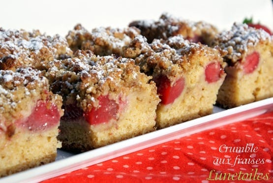 Barres aux fraises – Crumble aux fraises