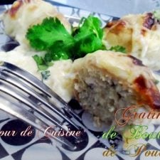 gratin de boulettes de poulet de choumicha