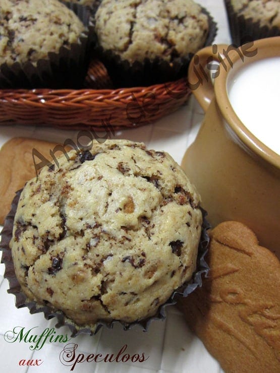 Muffins aux speculoos et chocolat noir