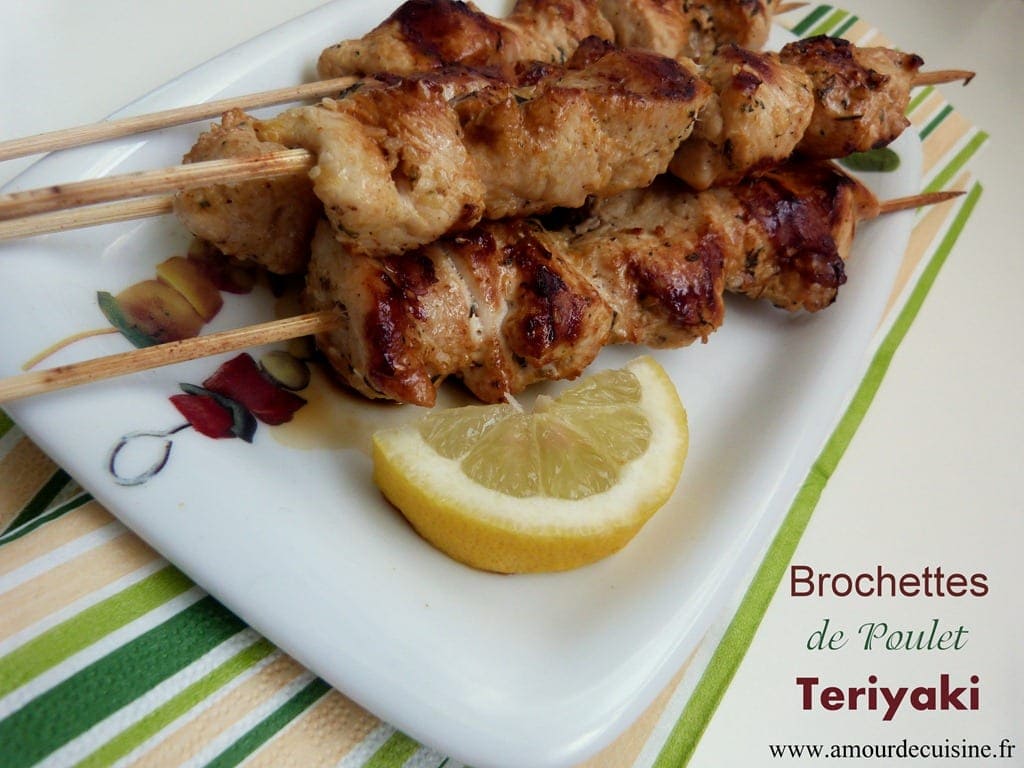 brochettes de poulet teriyaki