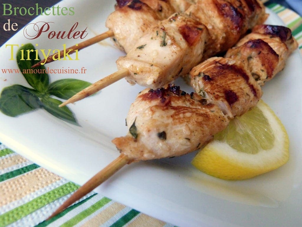 brochettes de poulet teriyaki