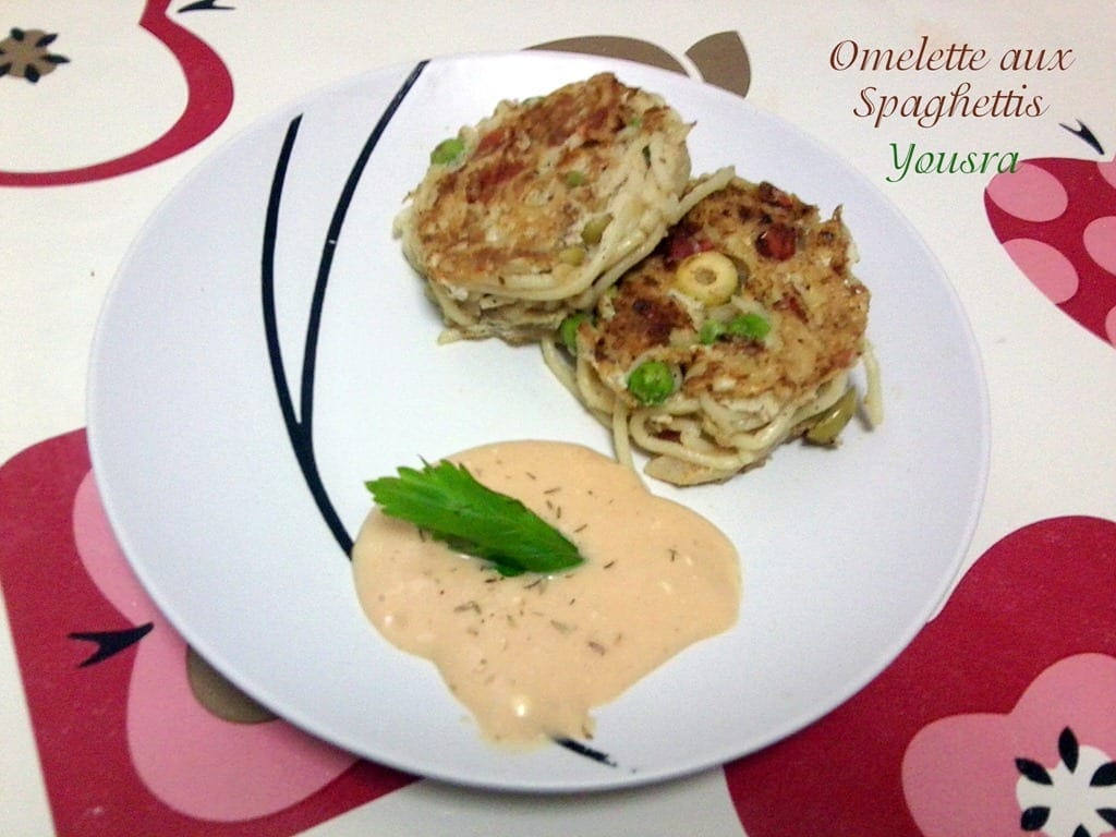 fritatta aux spaghettis, ou omelette aux spaghettis