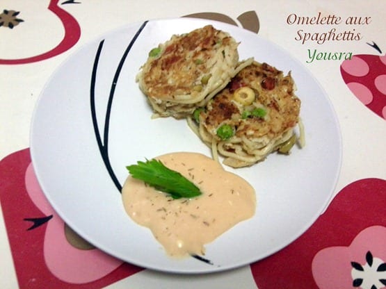 omelette aux spaguettis