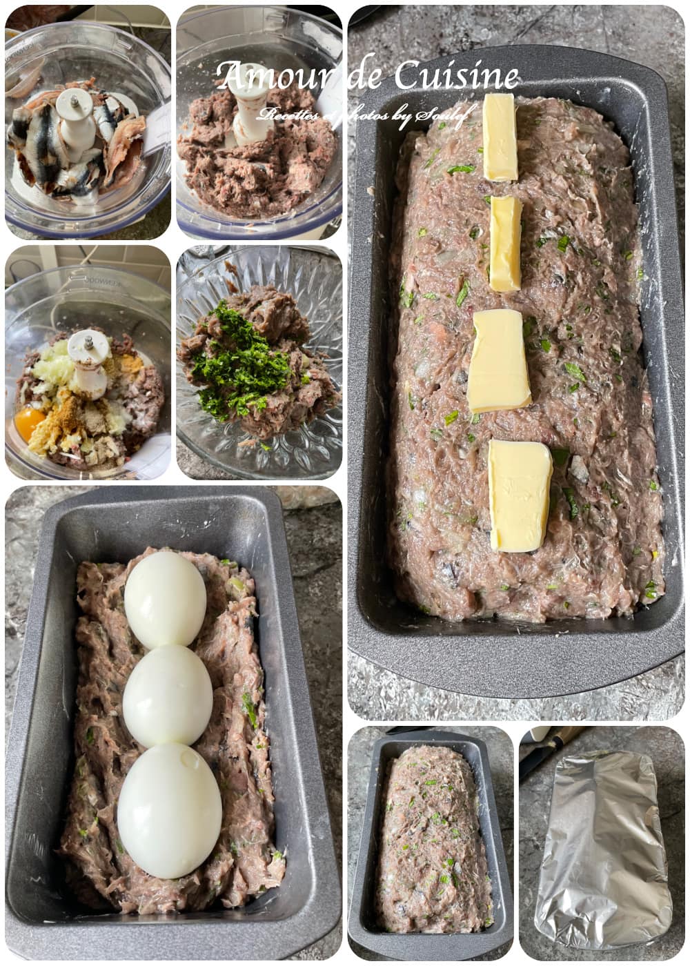 Préparation de la terrine aux sardines