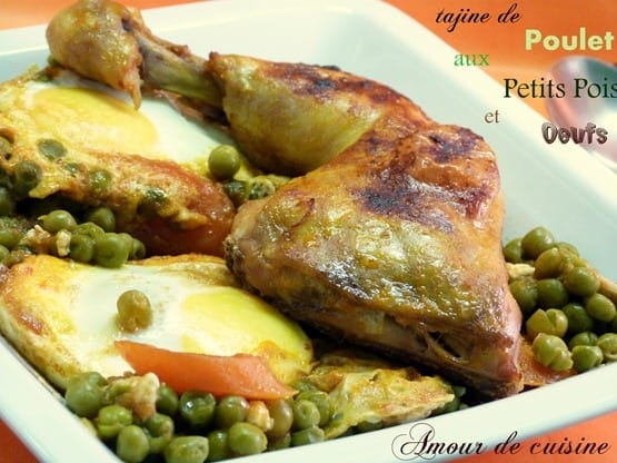 poulet aux petits pois et aux oeufs
