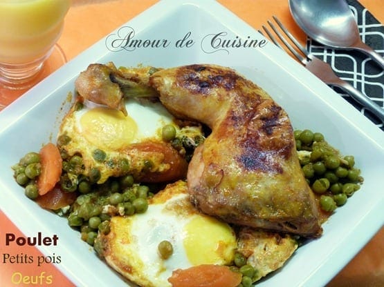 tajine de poulet aux petits pois et aux oeufs