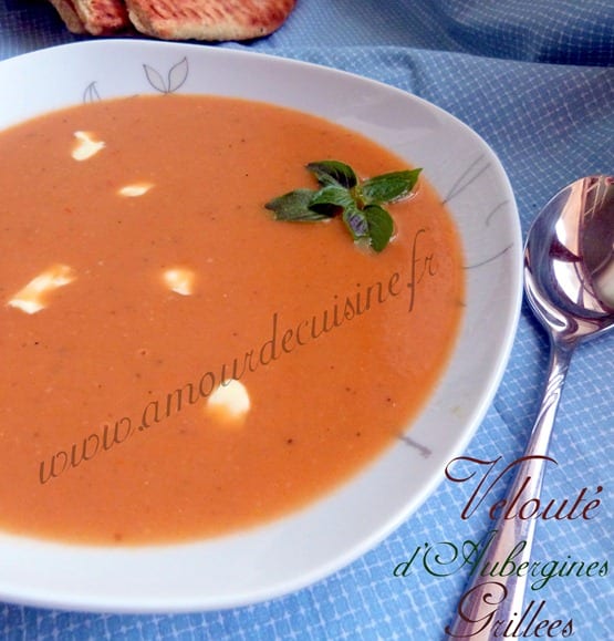 soupe veloutée d’aubergines grillées