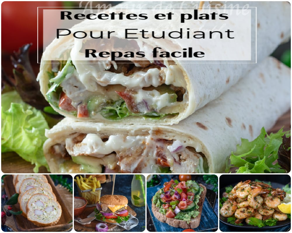 recettes et plats faciles pour étudiant