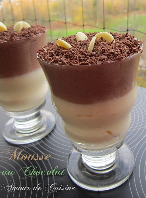 Duo mousse au chocolat noir et blanc