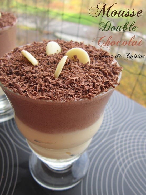 Duo mousse au chocolat noir et blanc