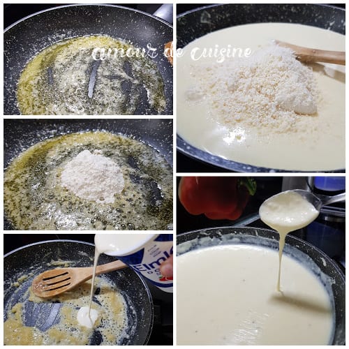 preparation de la sauce alfredo