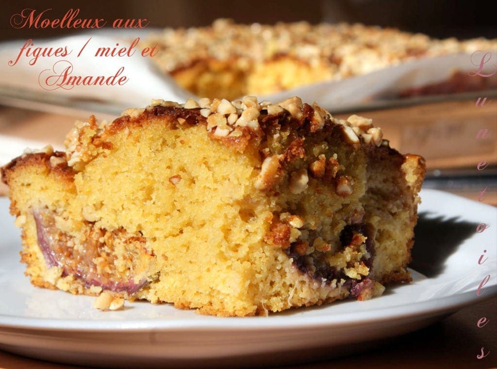 gâteau moelleux figues, miel et amandes