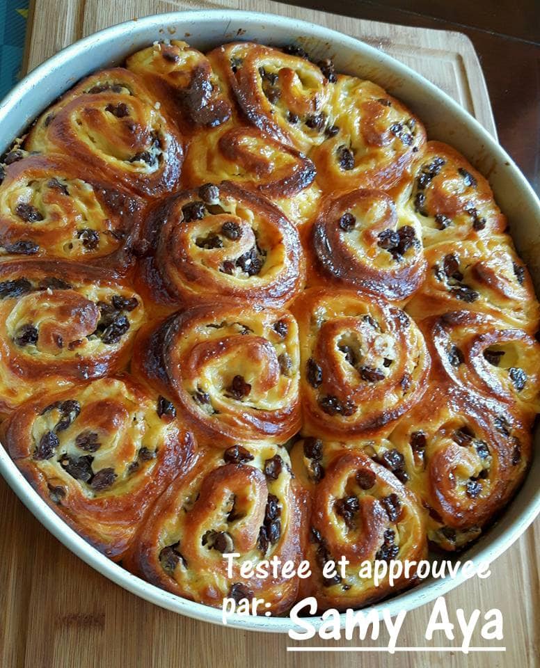 Recette du chinois brioché à la crème et raisins secs