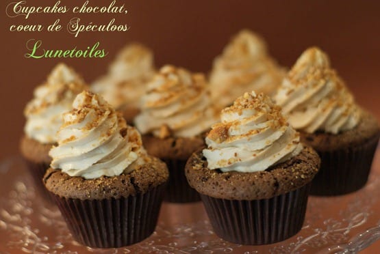 cupcakes chocolat coeur de spéculoos