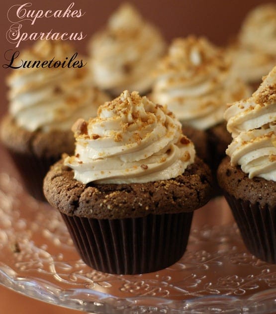cupcakes chocolat et coeur de spéculoos, cupcakes spartacus