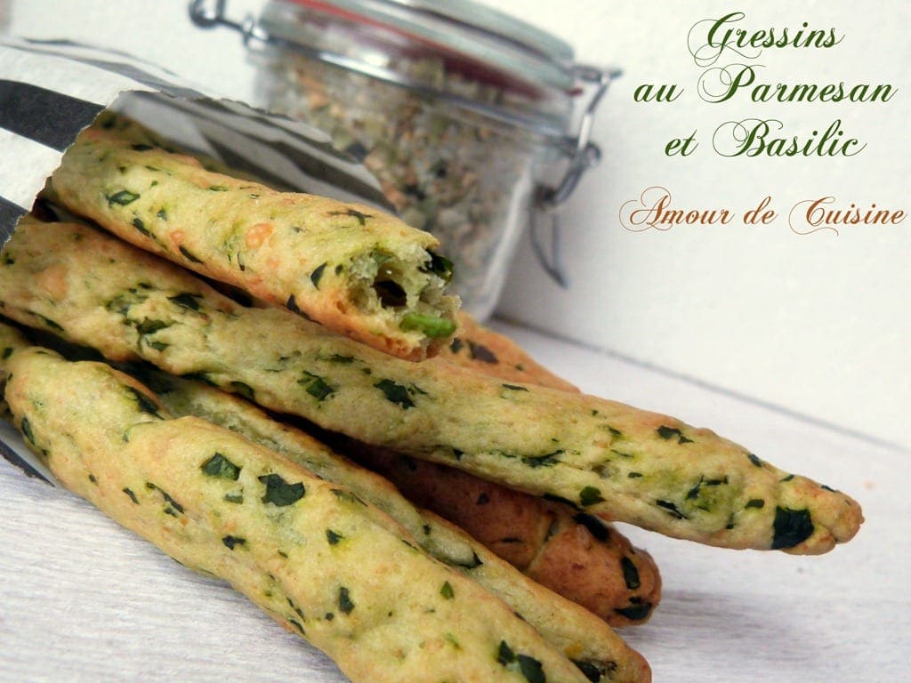 gressins au basilic au parmesan