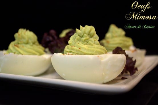 Oeuf mimosa-creme d'avocat oeuf mimosa, aperitifs a l'avocat.CR2