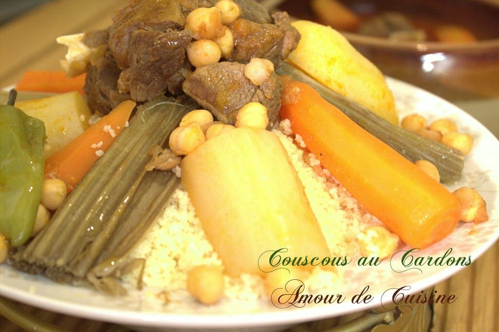 couscous aux cardons, couscous bel khorchefs