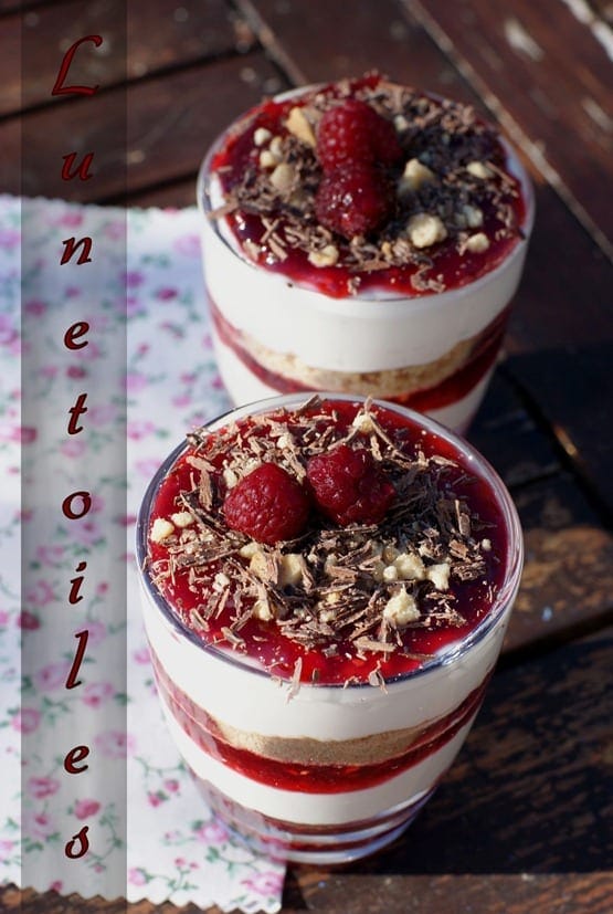 verrine cheesecake a la confiture de framboise