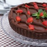tarte au chocolat et fraises