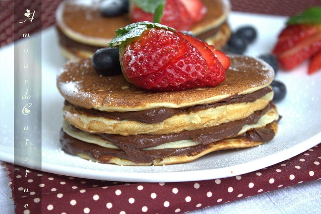 pancakes a la ganache au chocolat