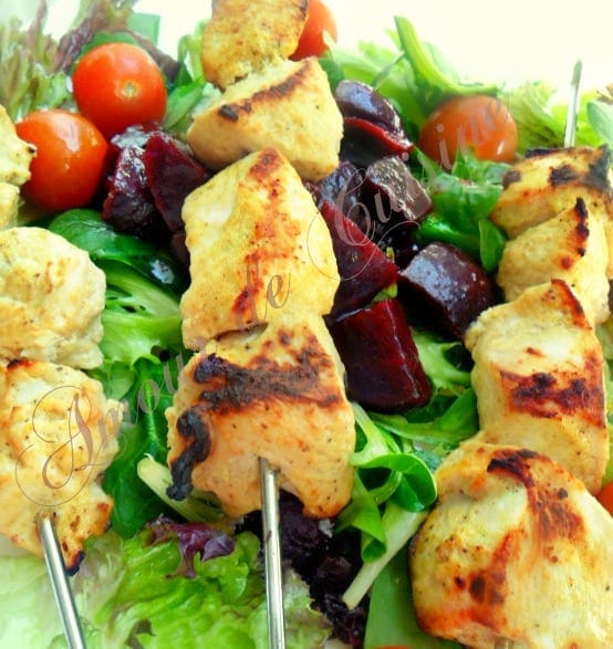 brochettes de poulet tikka massala, brochettes au four