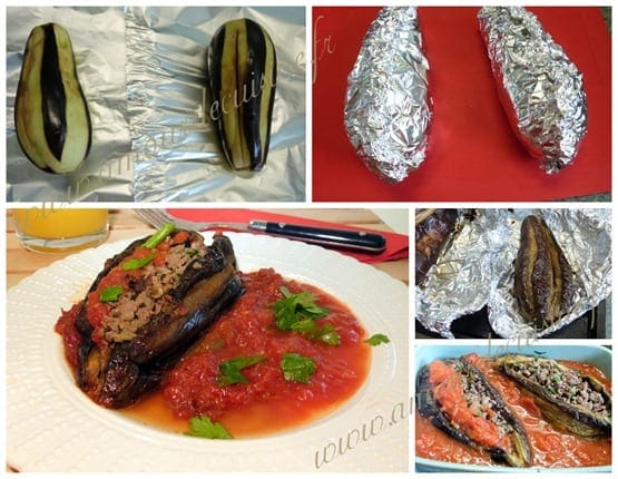 aubergines farcies / recette turque: karniyarik