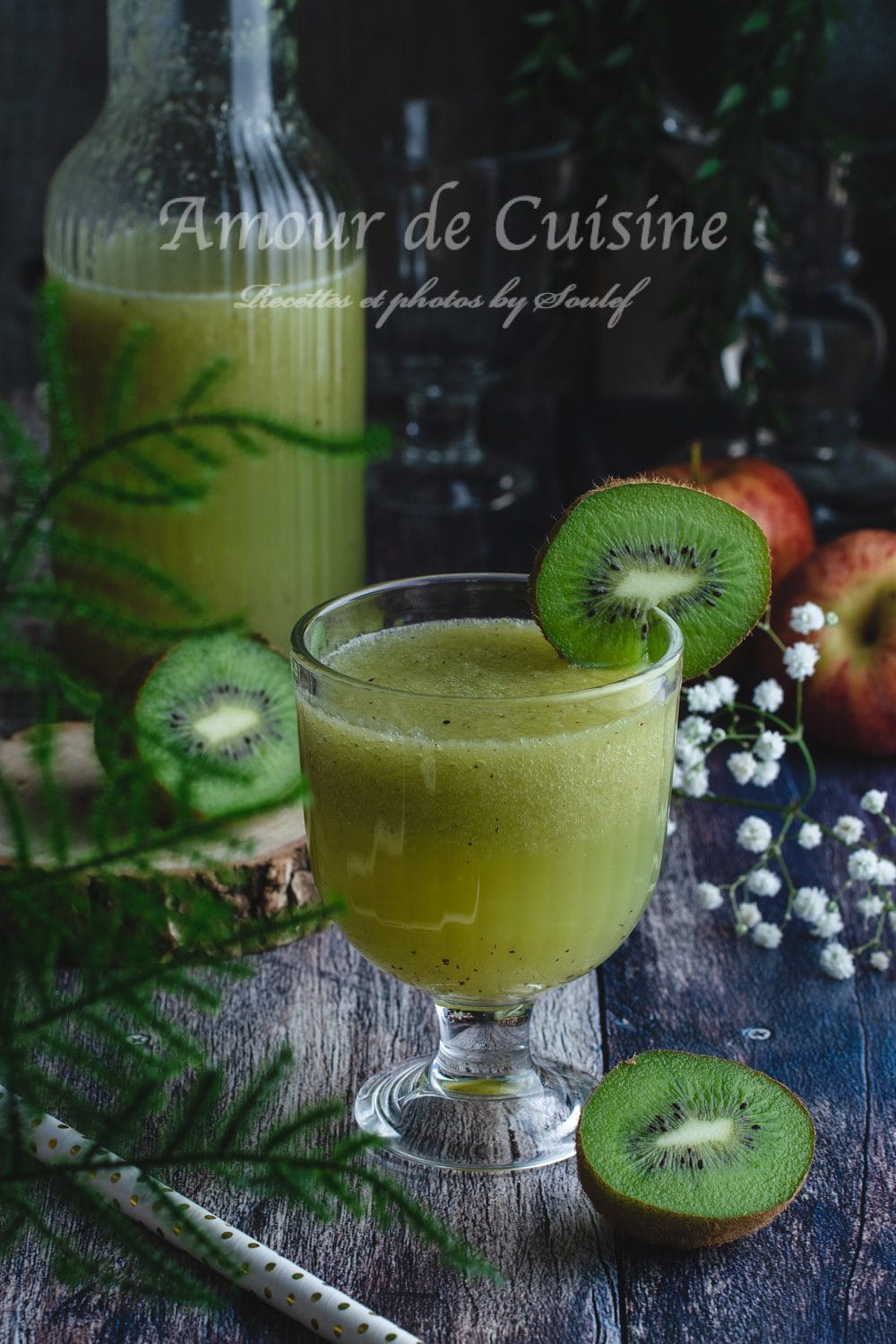 mocktail petillant au kiwi et pomme (cocktail sans alcool)