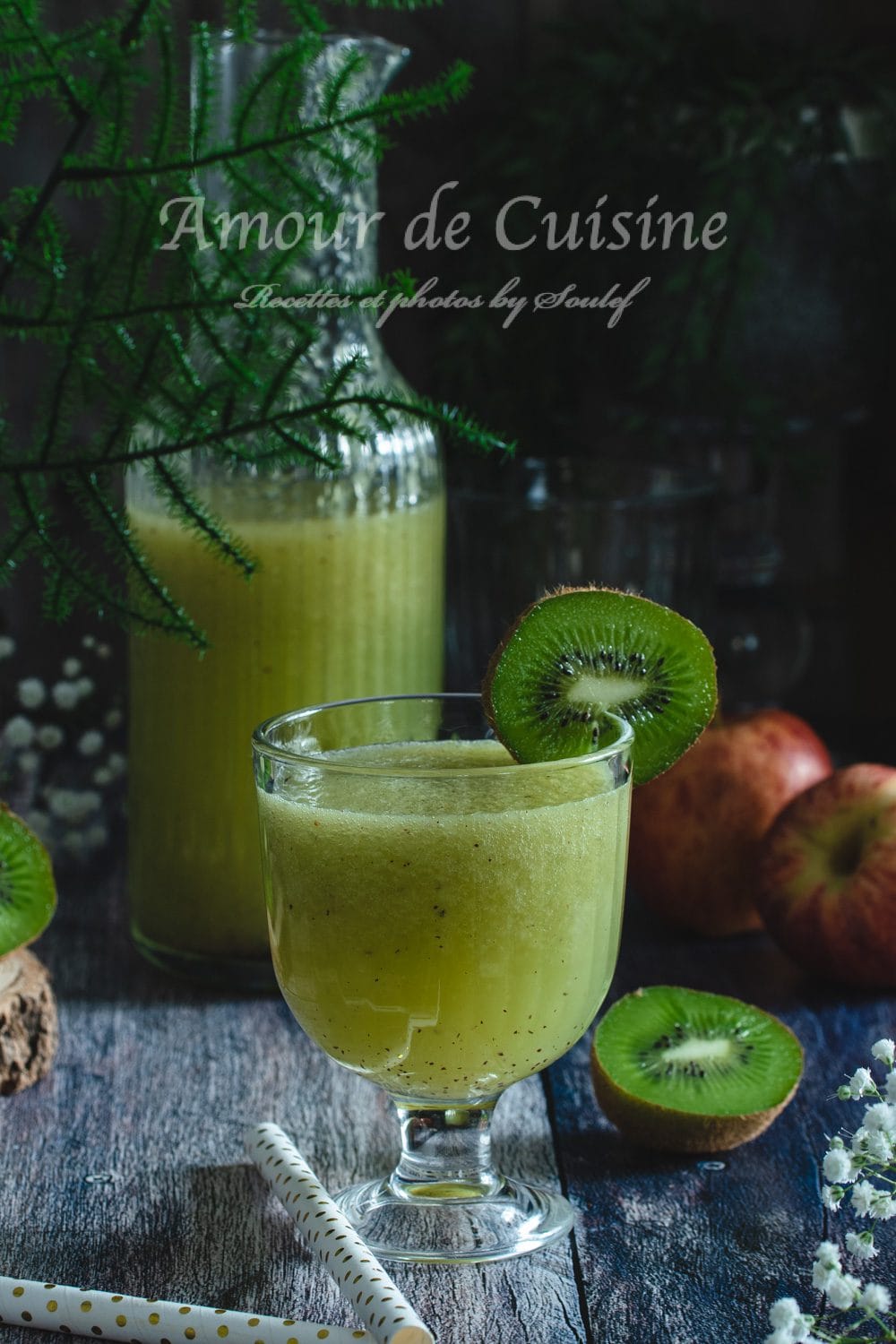 mocktail petillant au kiwi et pomme