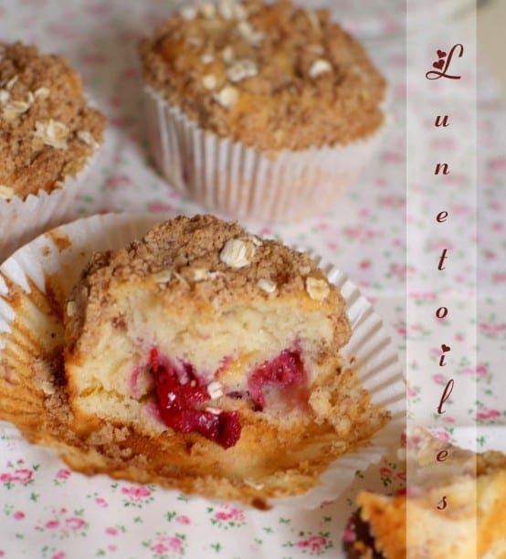 muffins abricots framboises et streusel